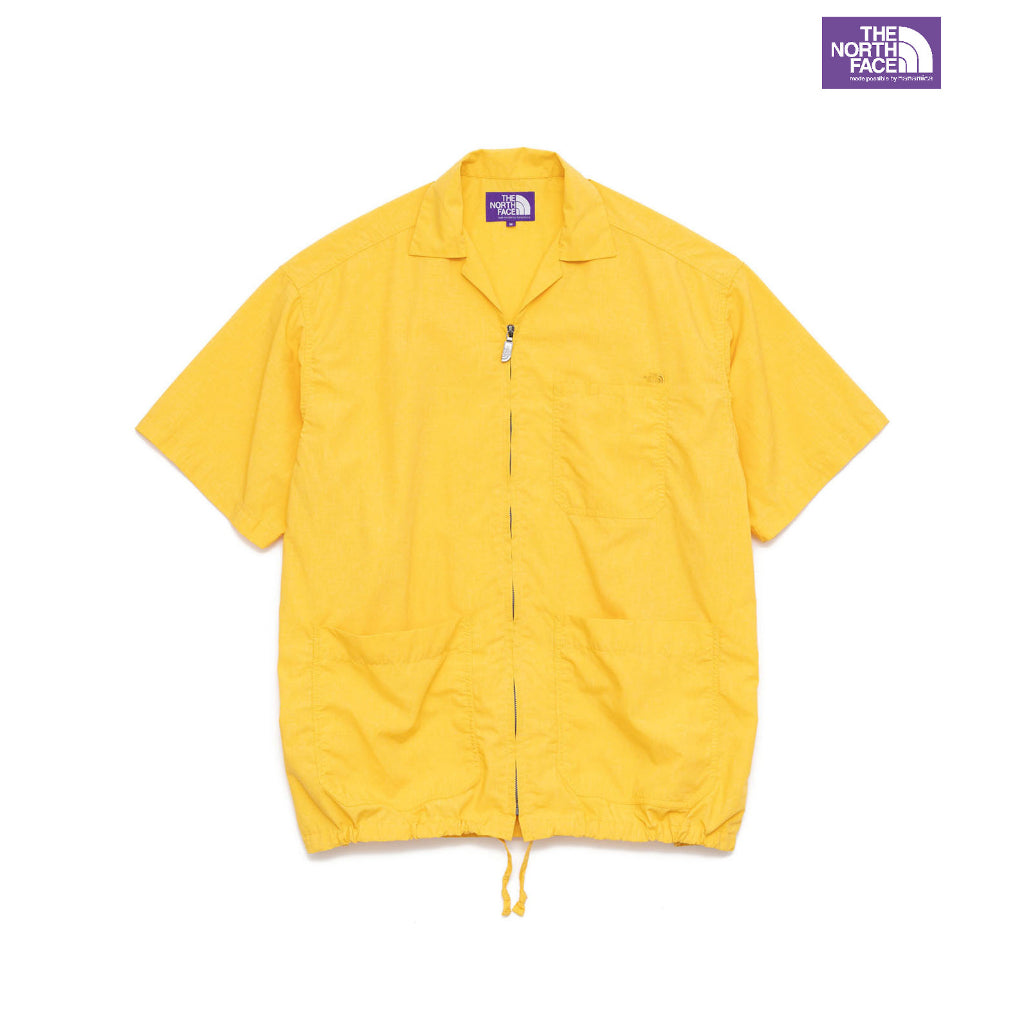 日本線紫標The North Face]Polyester Linen Field H/S Zip Shirt 拉鍊