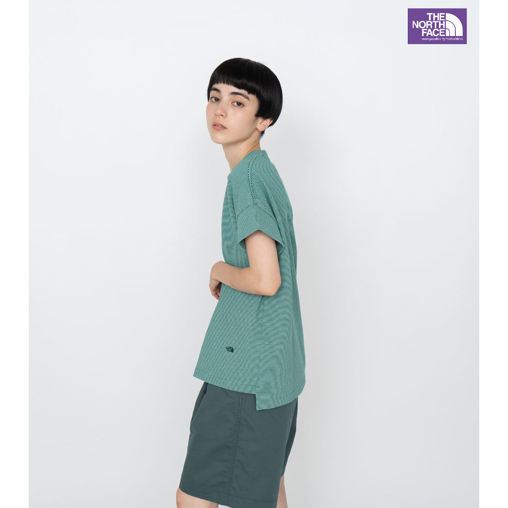 [日本線紫標 The North Face]Moss Stitch Field Cropped Sleeve Tee(下